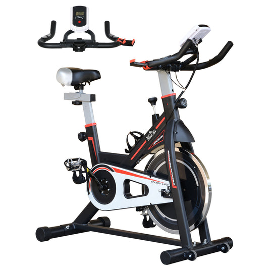 Exercise Bike Indoor Cycling W/ LCD Display, Heart Rate Sensor, Black