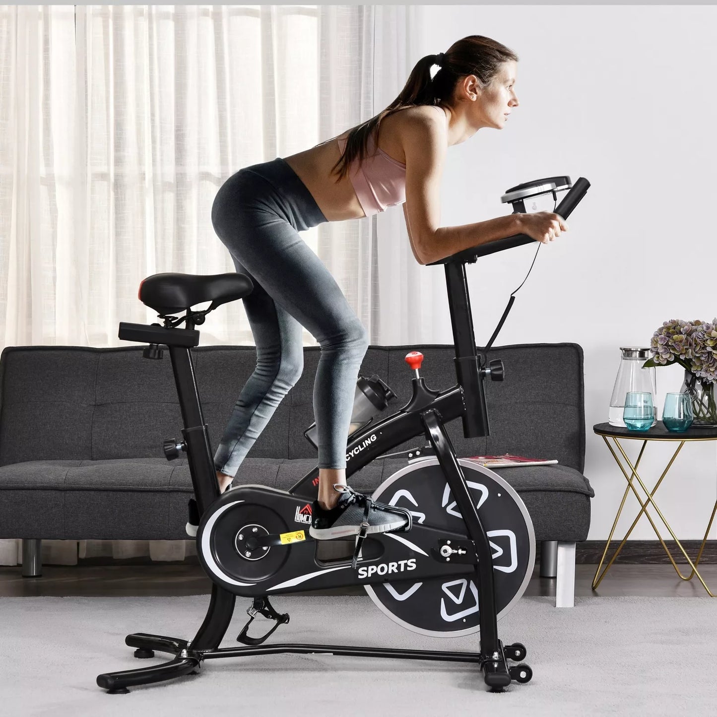 Exercise Training Bike Indoor Cycling Bicycle Trainer LCD Monitor